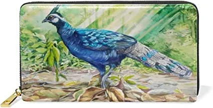 Cartera BEUSS de pavo real azul en un paisaje verde