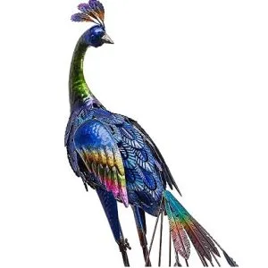 Figura metálica TERESA’S COLLECTIONS de pavo real de patas altas