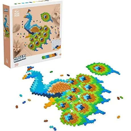 Plus-Plus Puzzle by Number pavo real, 800 piezas
