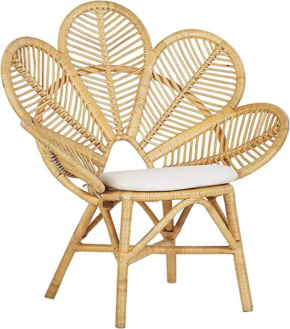 Silla Beliani Florentine de ratán natural con respaldo abierto