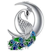 Collar MBSUUH de media luna y pavo real azul y verde