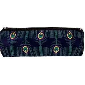 Estuche EZIOLY azul oscuro con ocelos verdes y amarillos