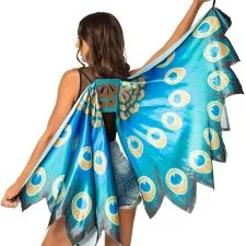 Alas Boland turquesas de pavo real, 155 × 115 cm