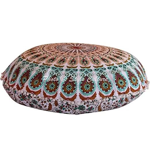 Funda redonda Stylo Culture de ocelos y mandala · 80 cm