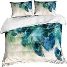 Funda nórdica Stillshine de plumas azules, 220 × 240 cm