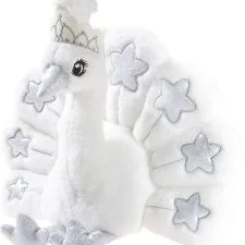 Heunec Crownie pavo real blanco de peluche, 30 cm