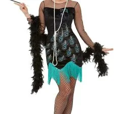 Disfraz Smiffys de pavo real estilo años 20, talla M