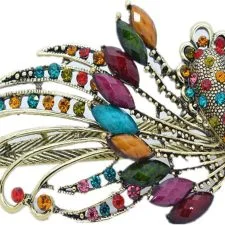 Clip ADIASEN de pavo real multicolor