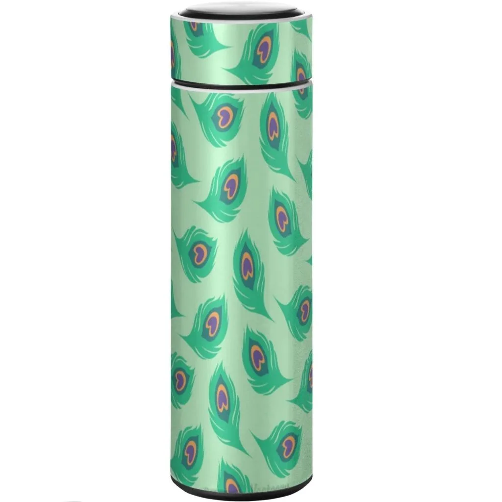 Botella KAAVIYO verde de plumas, 350 ml