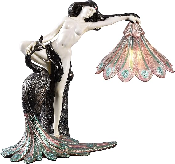 Lámpara Palazzo Int modernista de mujer y pavo real