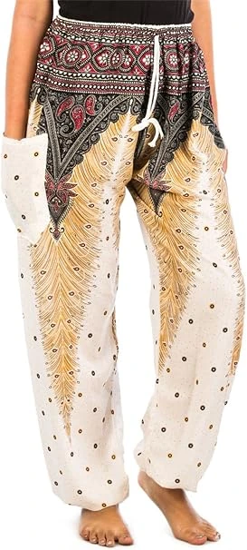 Pantalón Lofbaz de ocelos claros · Peacock 1 Blanco