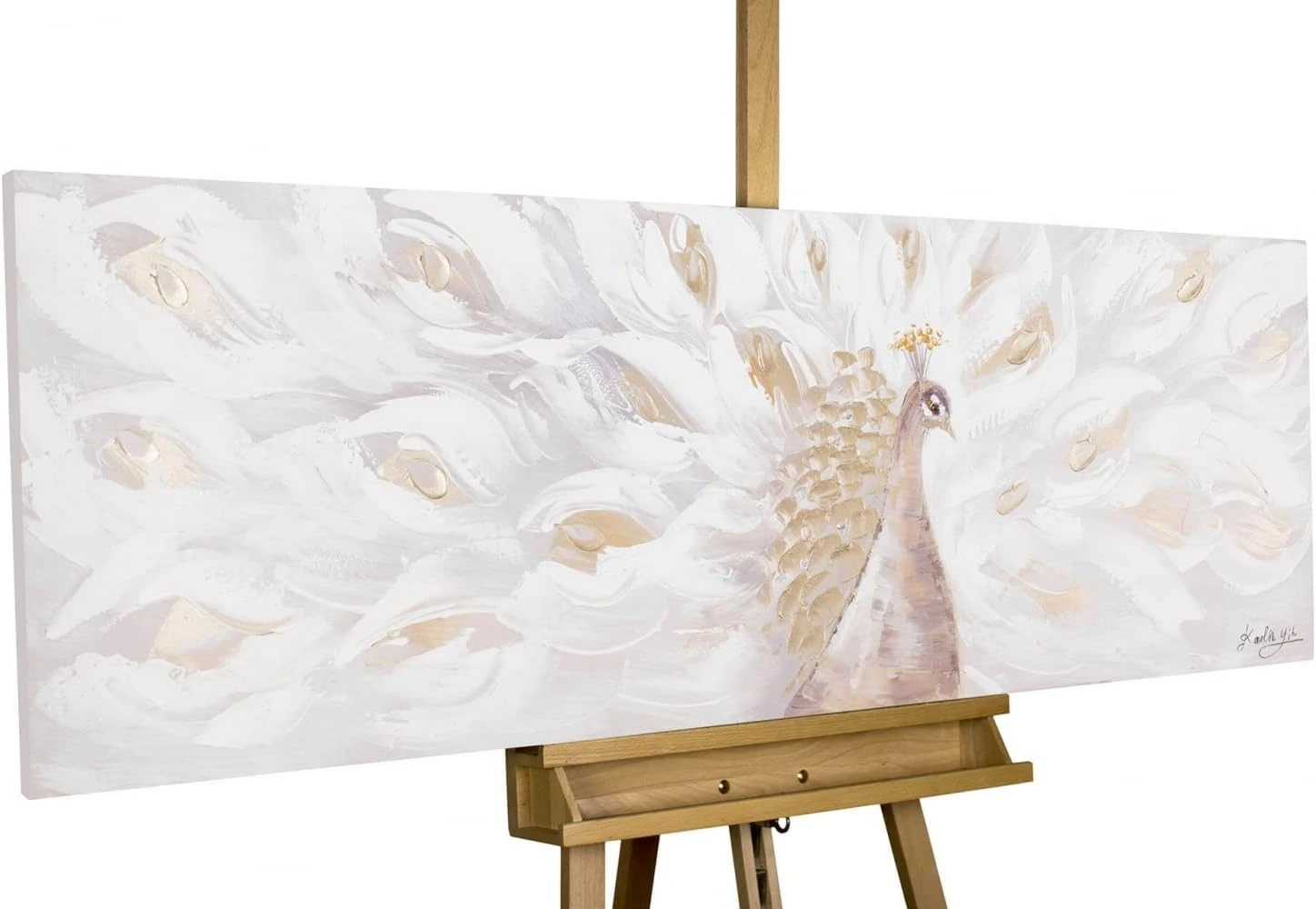 Cuadro KunstLoft Legendary de pavo real claro · 150 × 50