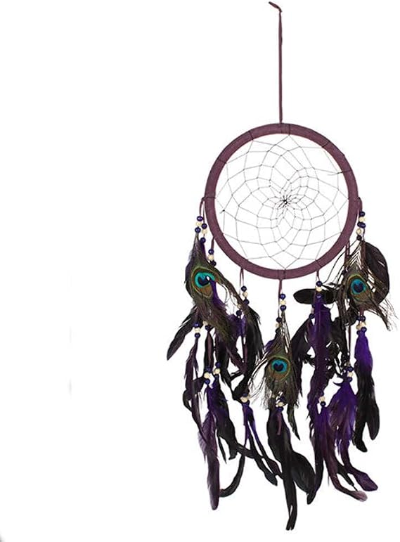 Atrapasueños Something Different morado con ocelos de pavo real