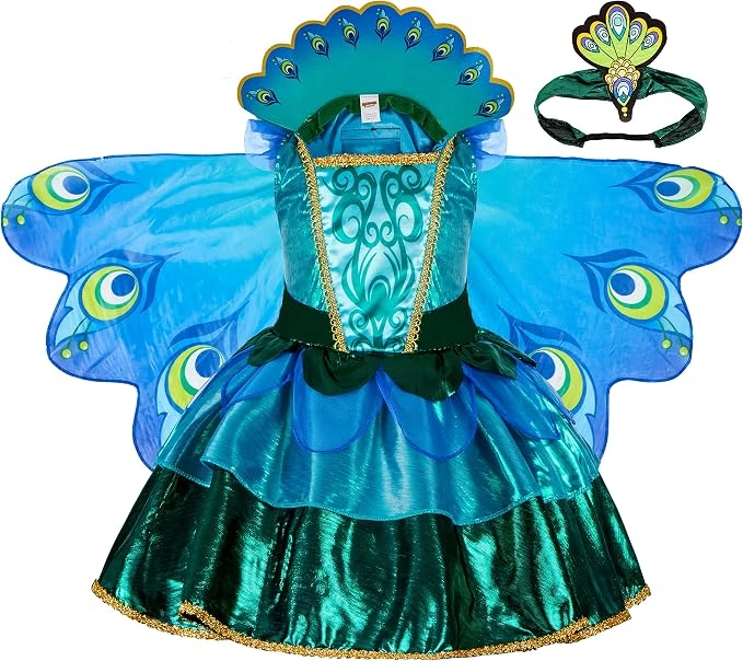 Disfraz infantil Spooktacular de pavo real · 10–12