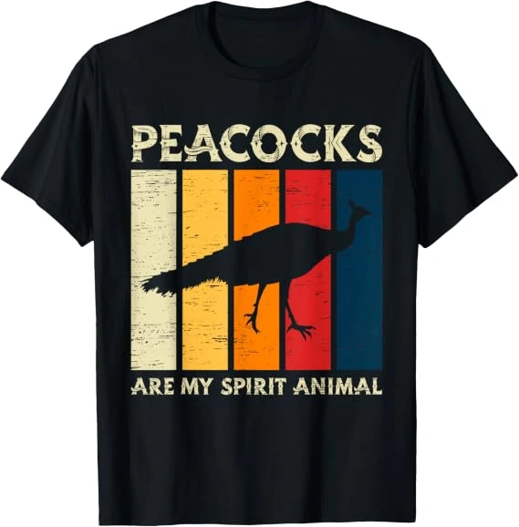 Camiseta negra «Peacocks Are My Spirit Animal»