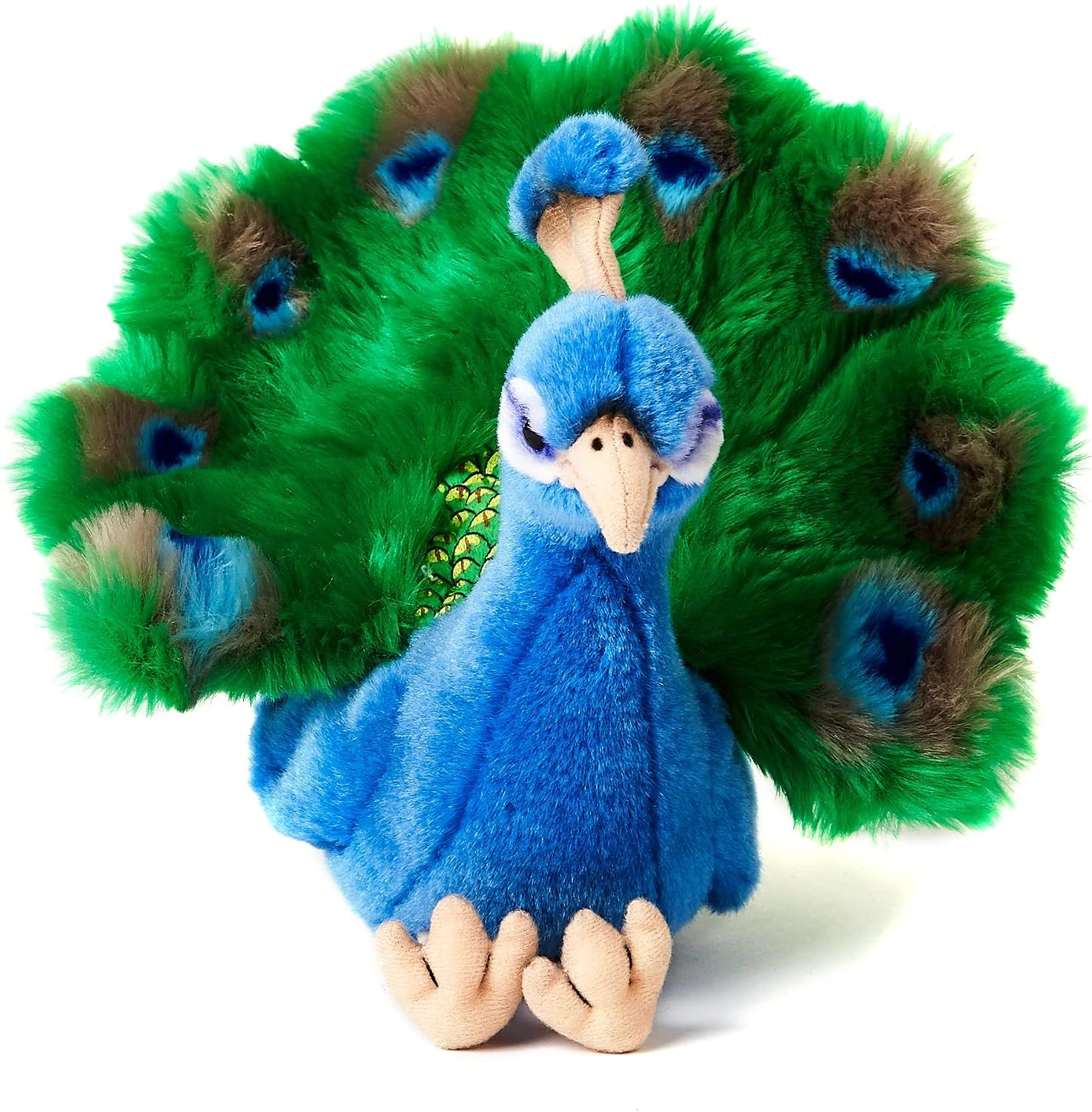 Peluche Uni-Toys de pavo real azul · 19 cm