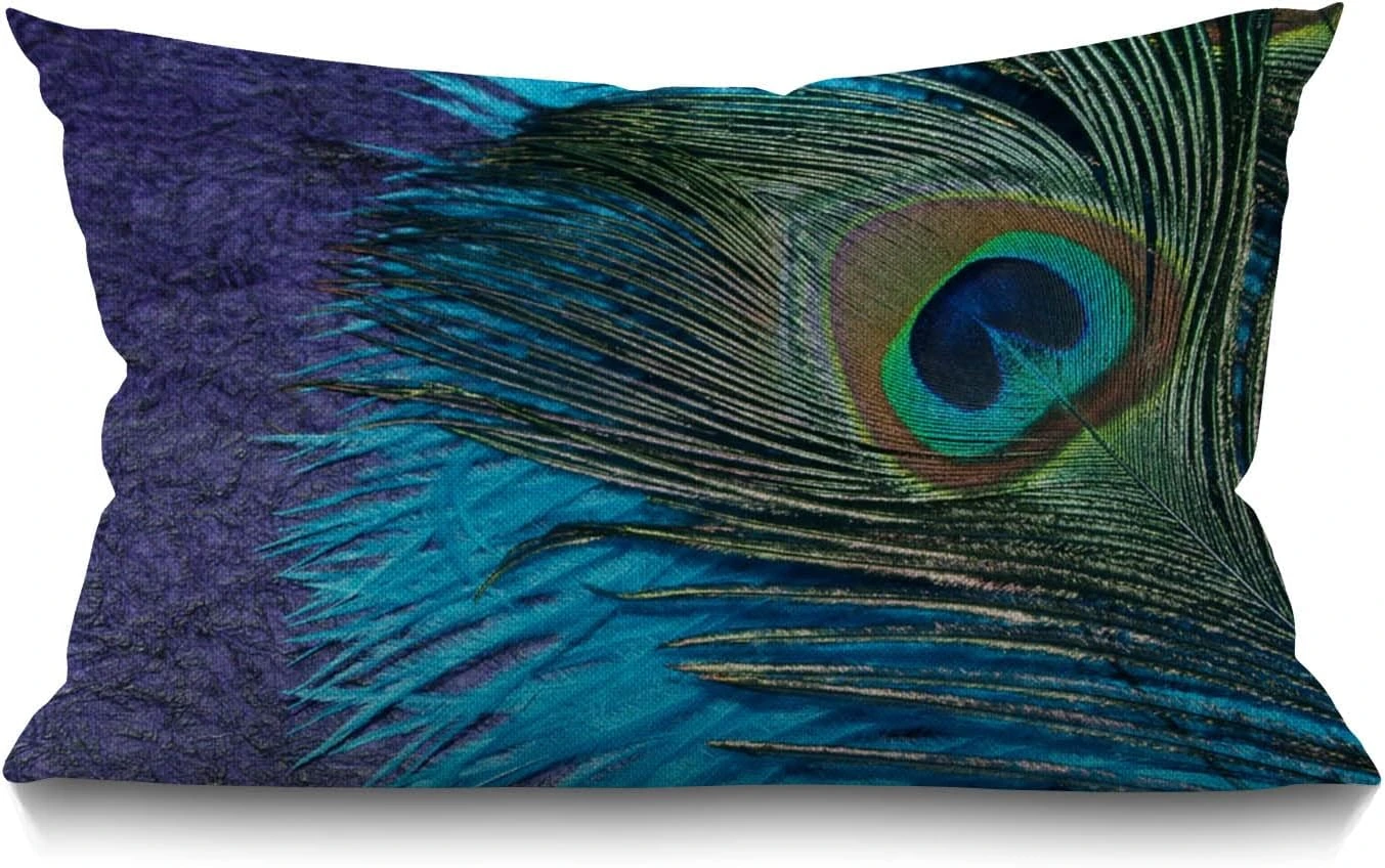 Funda BGBDEIA rectangular con gran ocelo azul y verde
