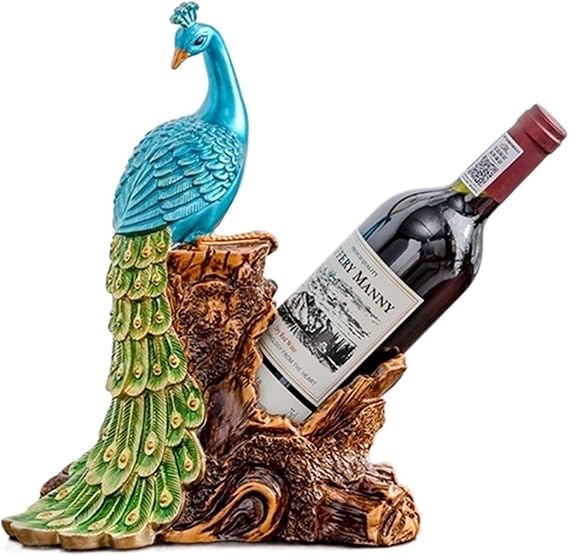 Botellero KASUK con pavo real sobre tronco y nido