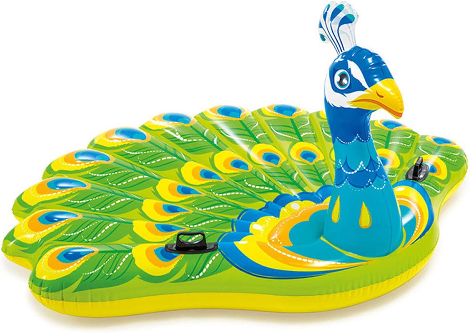 Hinchable UNBOSTEN de pavo real con base en abanico