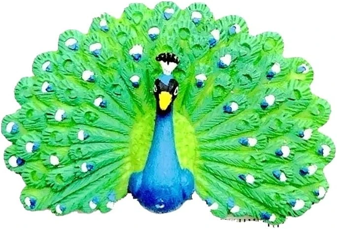 Imán SEENS de pavo real con abanico verde