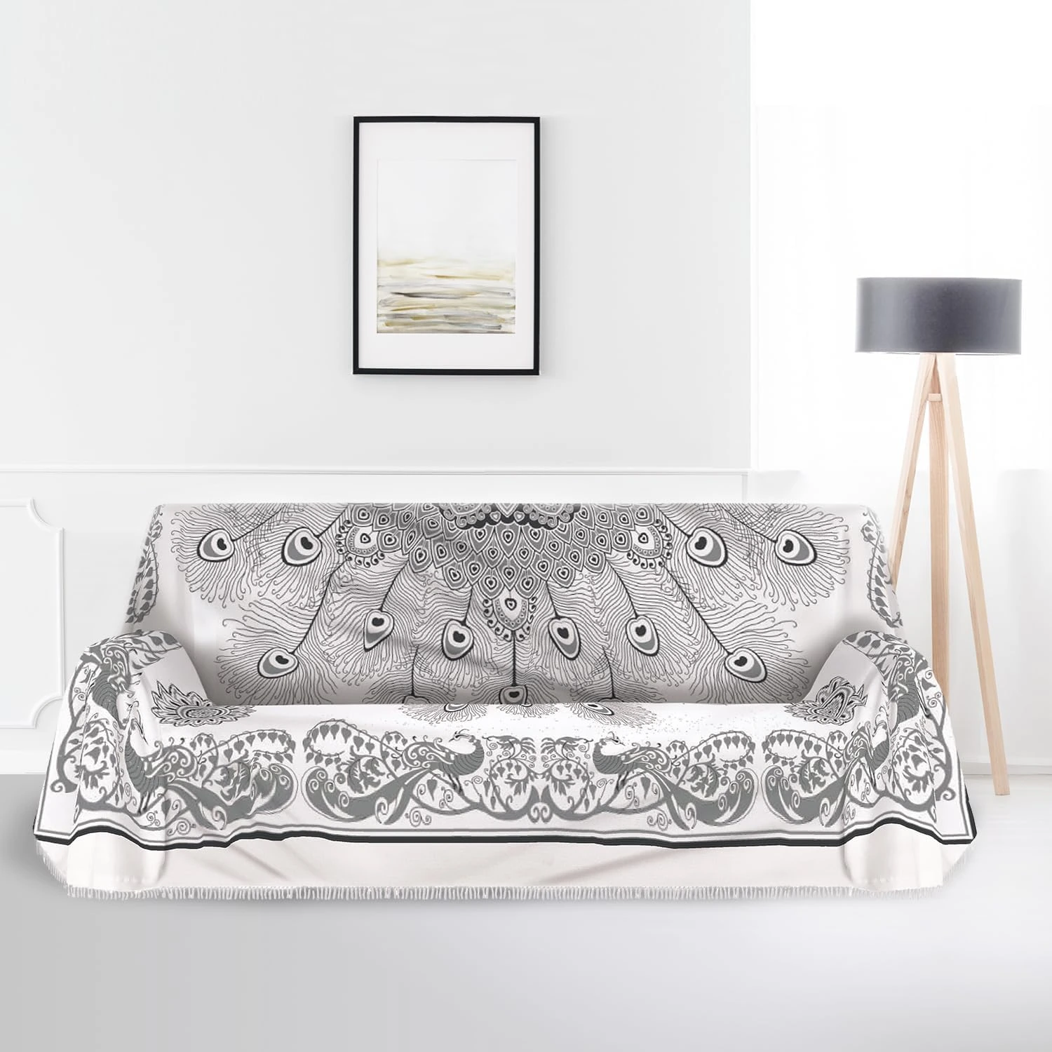 Foulard Banzaii de ocelos grises · 210 × 230 cm