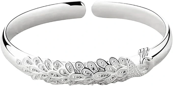 Pulsera rígida Luck Trader con silueta de pavo real
