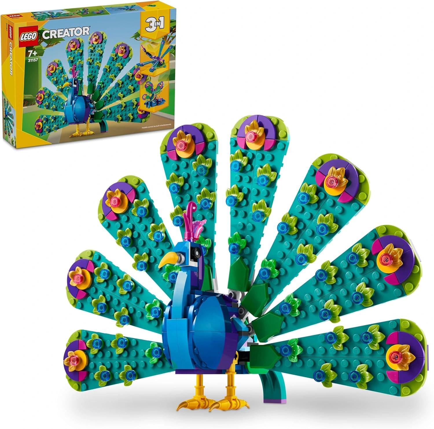 LEGO Creator 31157 · Pavo real exótico 3 en 1