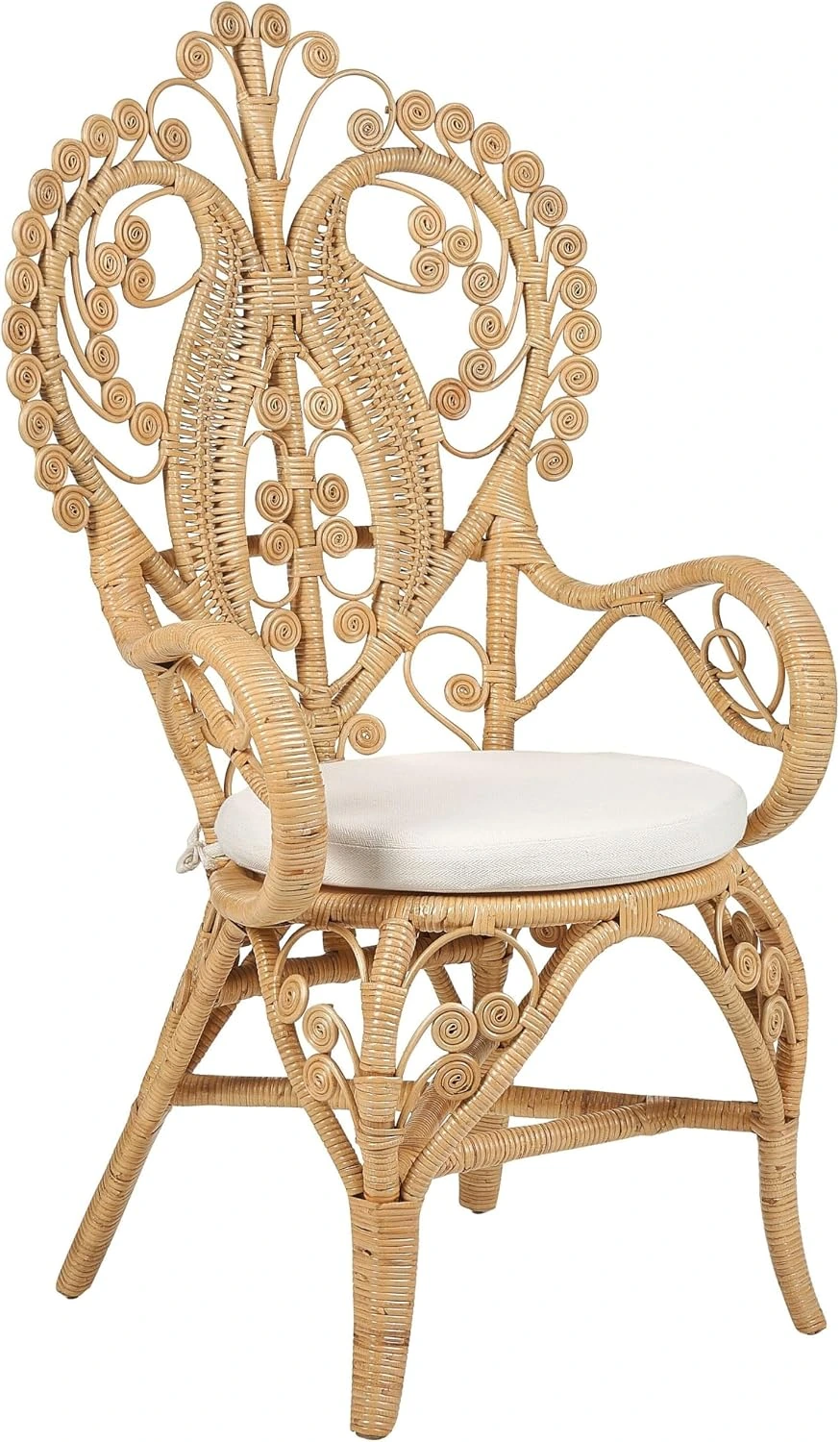 Sillón Beliani Carrara de ratán con respaldo pavo real