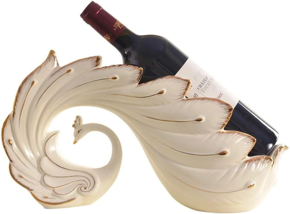 Botellero YOMMIOO de pavo real blanco y dorado