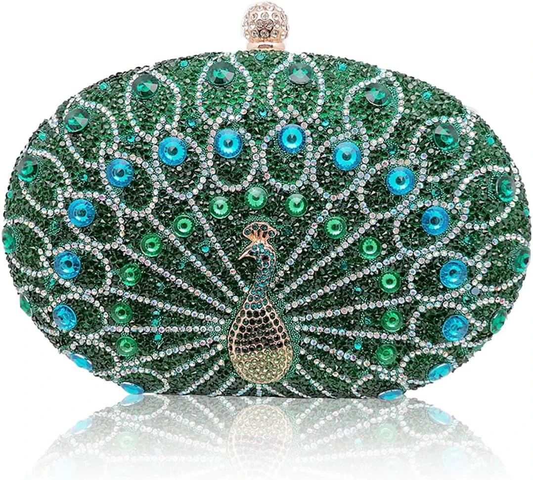 Bolso de fiesta CORIOS con pavo real · verde