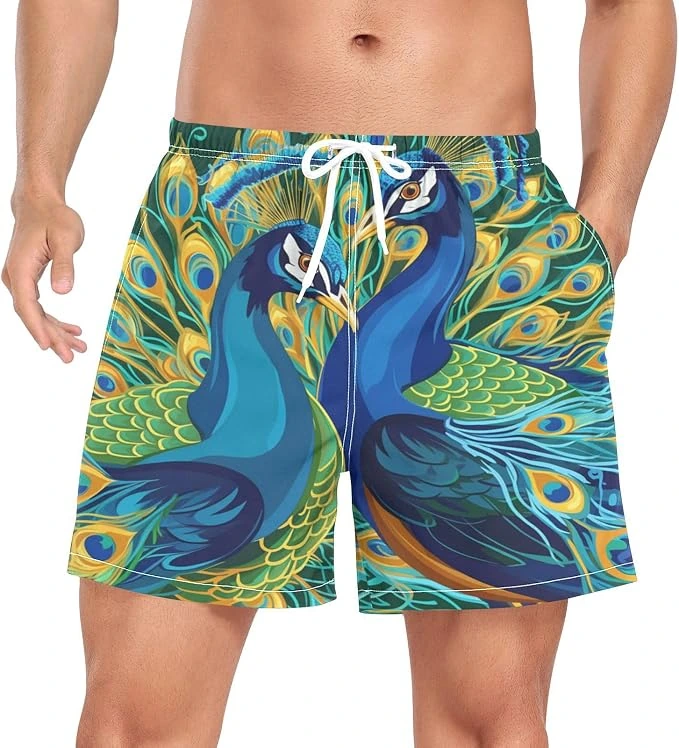 Short Wzzzsun de dos pavos reales azules · S