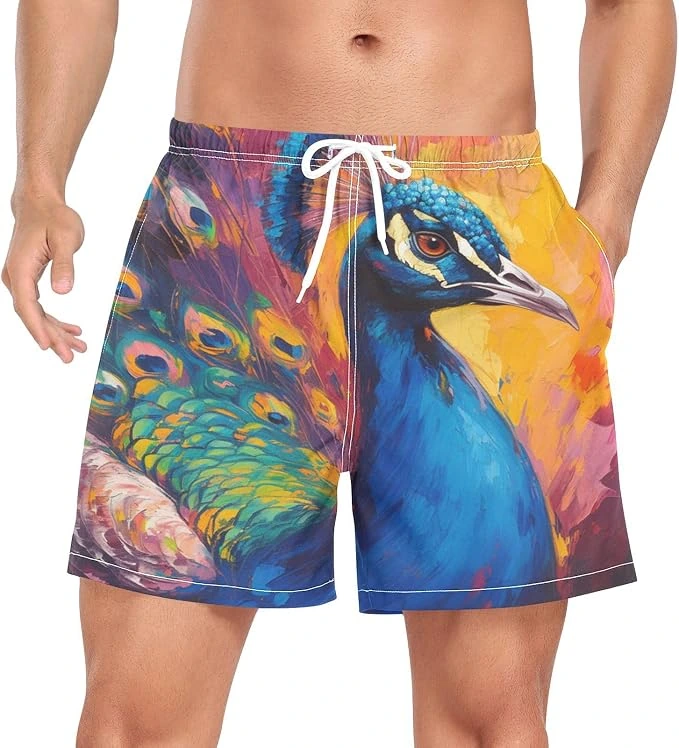 Short Wzzzsun de pavo real sobre naranja y rosa · XL