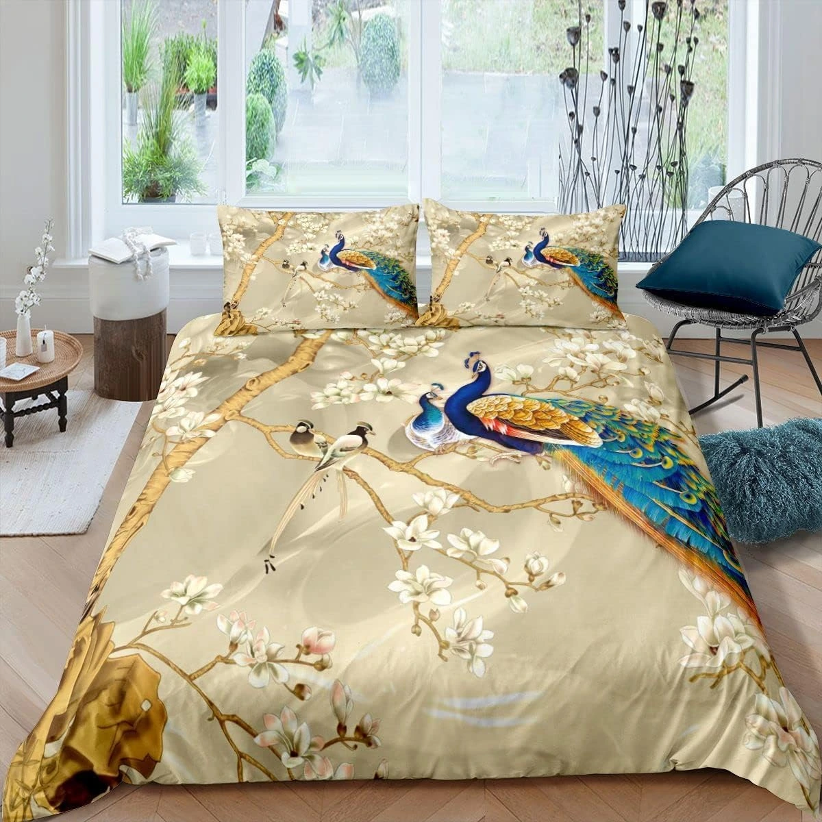 Funda nórdica richhome de pavo real · 220 × 240 cm
