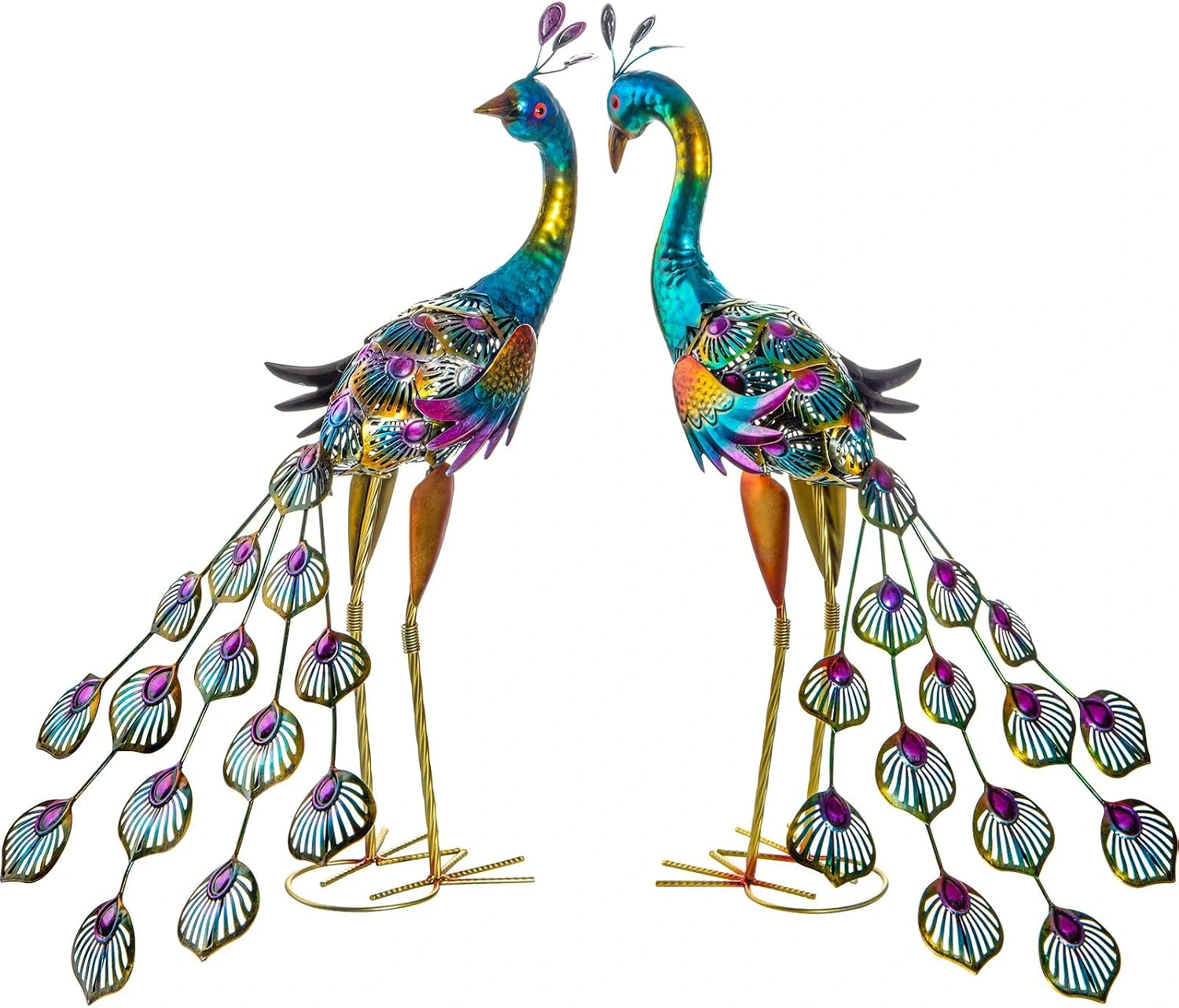 Pareja SIFOEL de pavos reales metálicos azules
