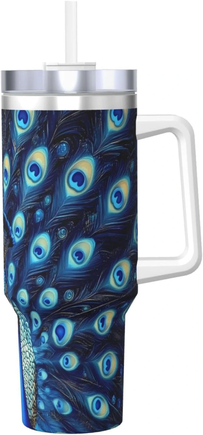 Vaso ZSUUGJ de ocelos con asa, tapa y pajita