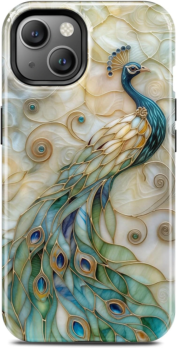 Funda TAMUEL de pavo real para iPhone 14 Plus
