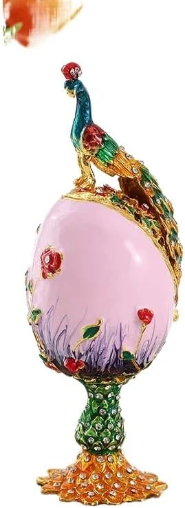 Huevo ornamental rosa FLYuechun con pavo real