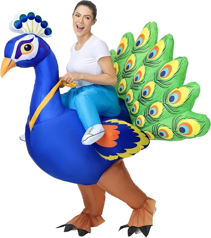 Disfraz hinchable Anroong de pavo real para adultos