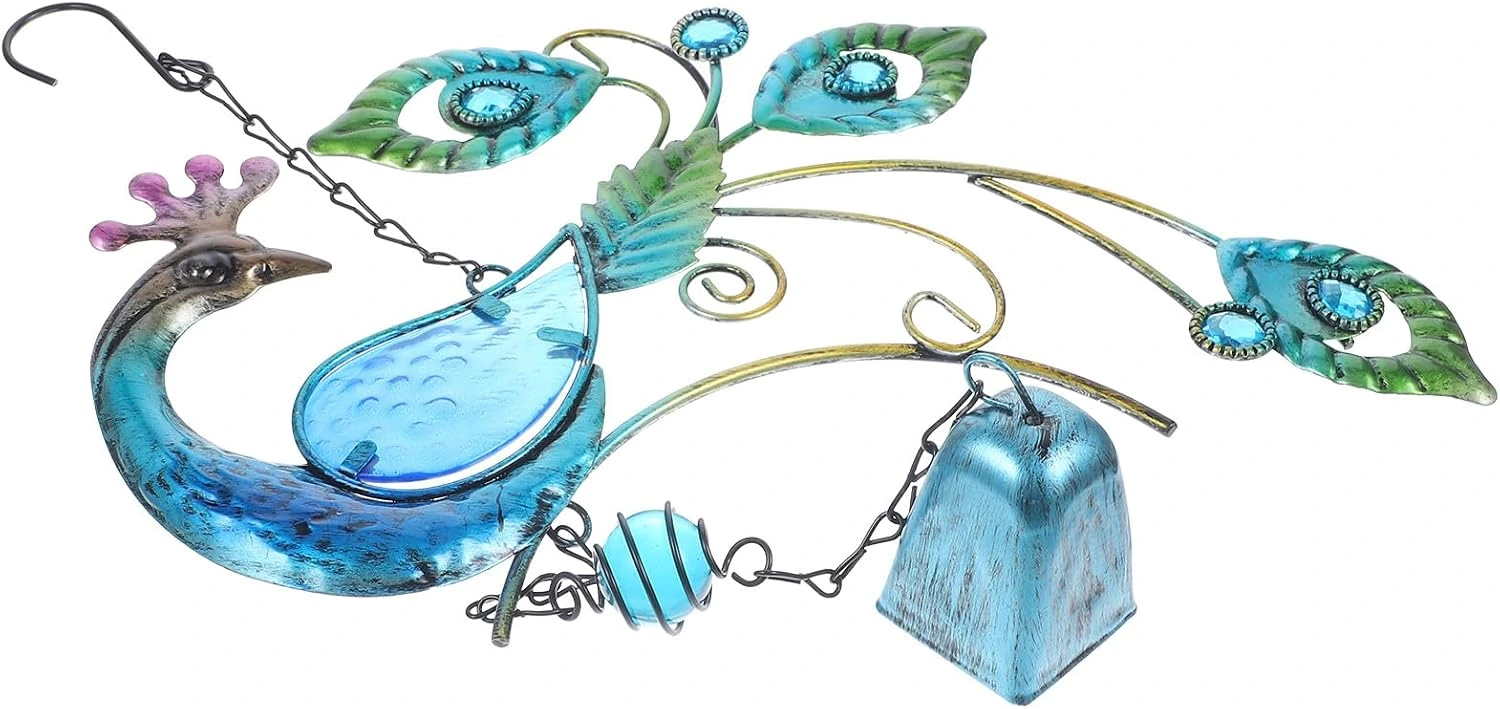 Colgante UKCOCO de pavo real azul con campana
