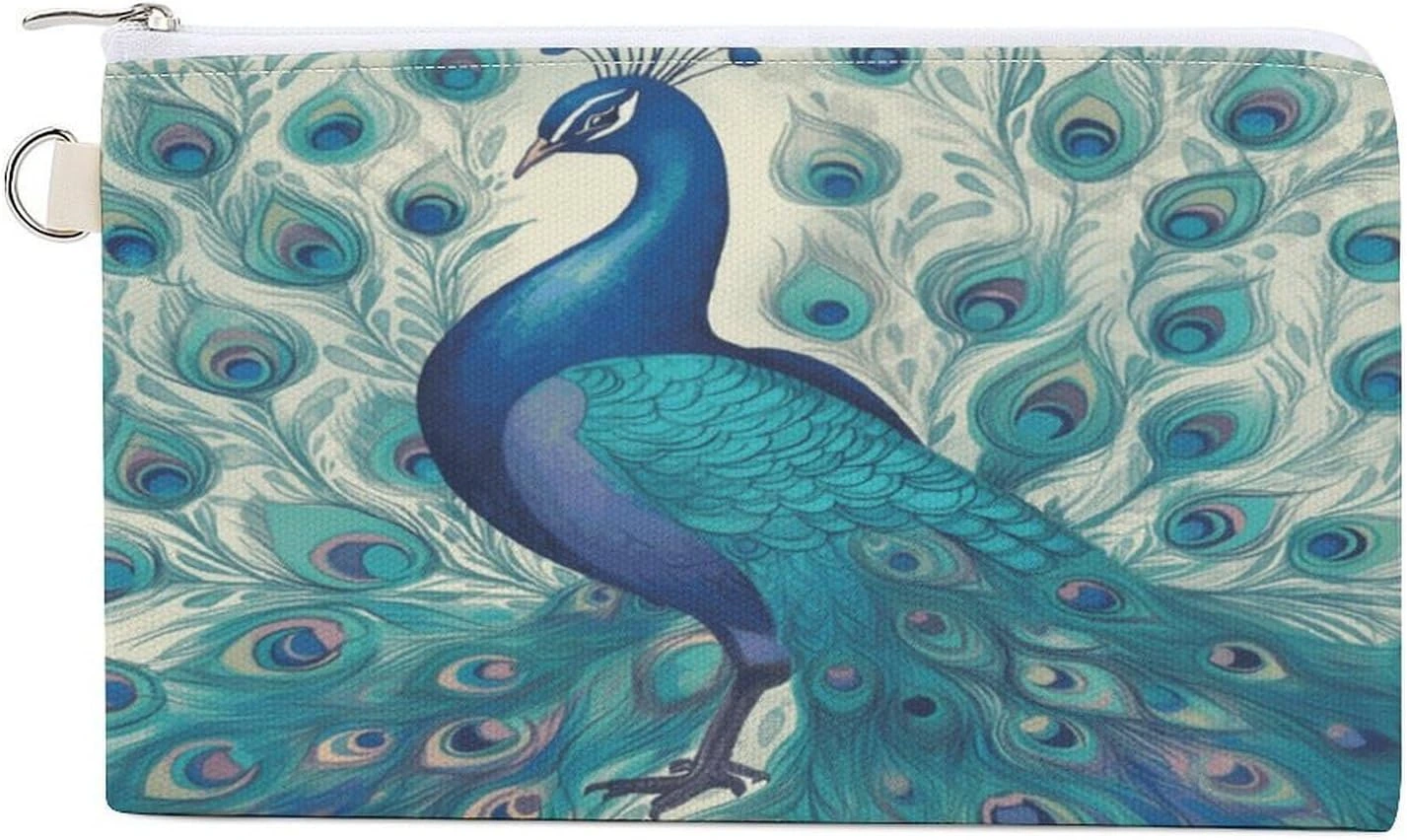 Monedero FekiLoot con pavo real azul y cremallera