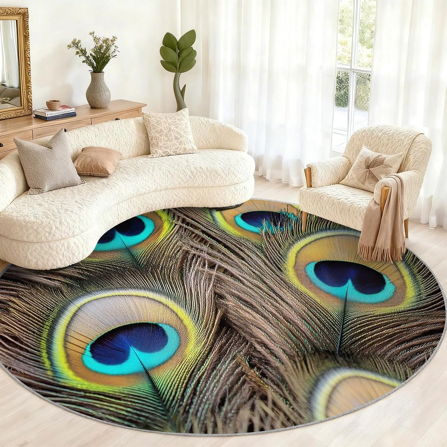 Alfombra redonda de grandes ocelos · 180 cm