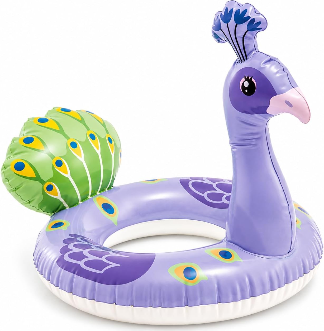 Flotador AURALIN de pavo real violeta y verde, 58 cm