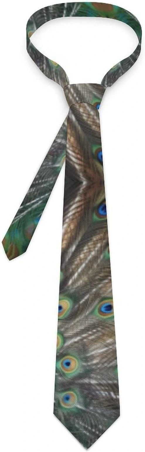 Corbata FWJZDSP de plumas y ocelos · 145 × 8 cm
