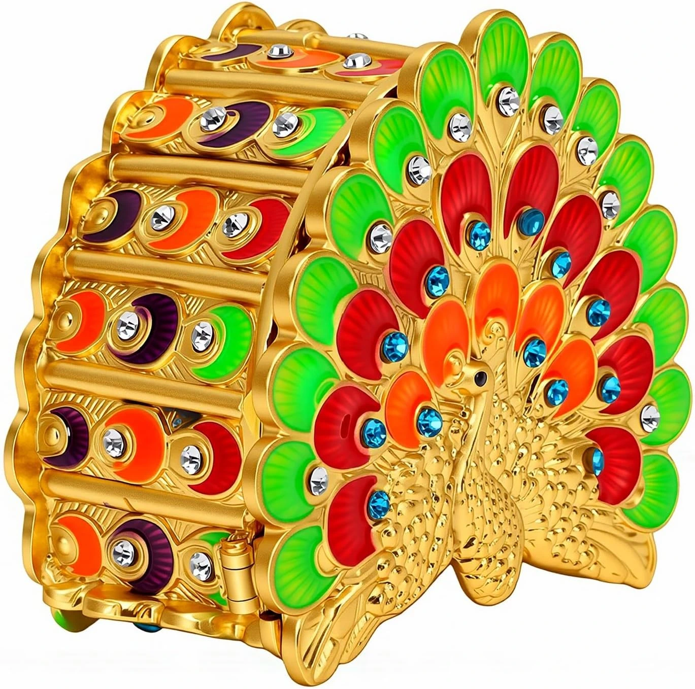 Cajita Aumotop con pavo real multicolor · Green